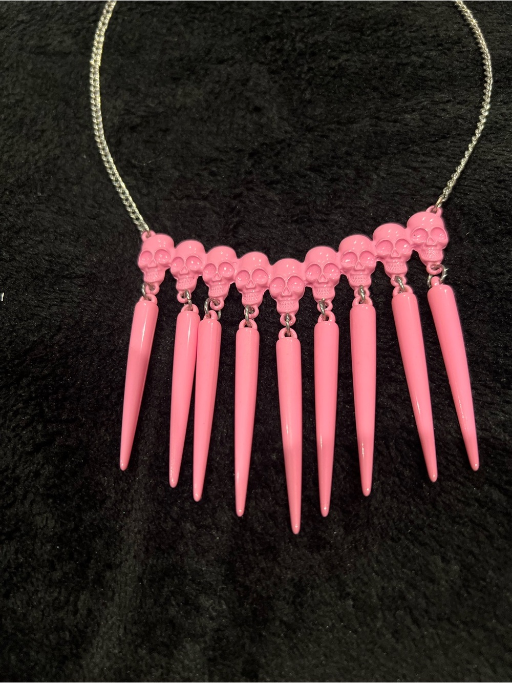 Pastel Pink Skull Necklace